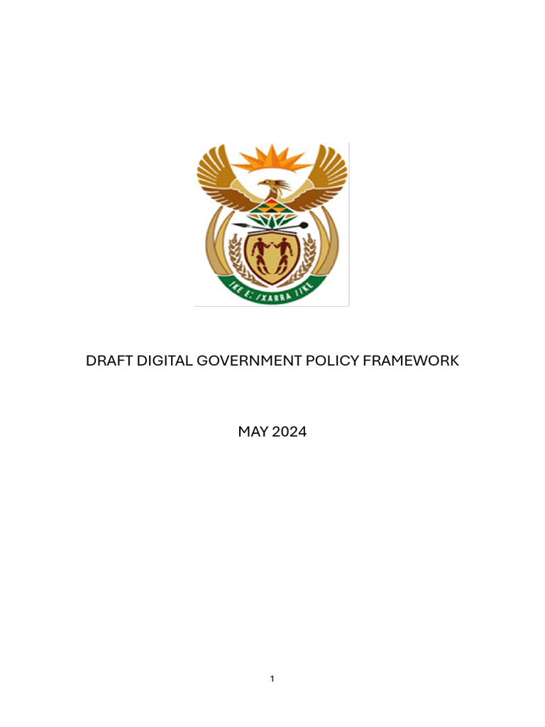 DRAFT DIGITAL GOVERNMENT POLICY FRAMEWORK | PDF | Governance | E Government
