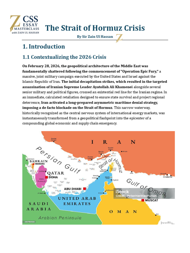 The Strait of Hormuz Crisis Notes By Sir Zain Ul Hassan (1) | PDF ...