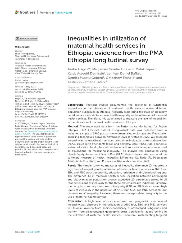 Kelompok 3_ Inequalities in Utilization of Maternal Health Services in ...