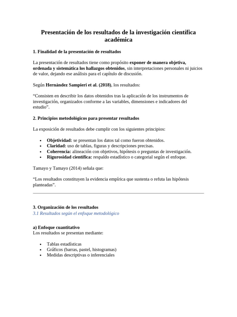 Presentación de los Resultados en la Investigación Científica | PDF ...