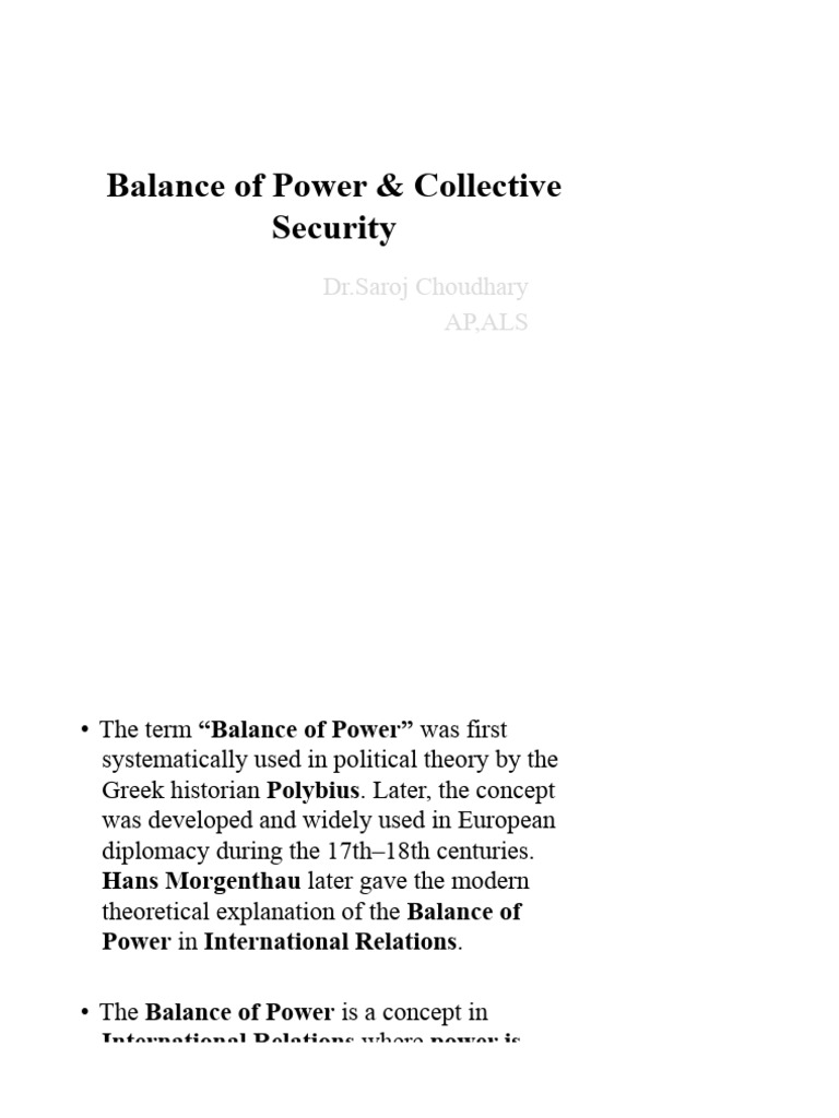 Balance of Power New.pptx | PDF | Polarity (International Relations ...