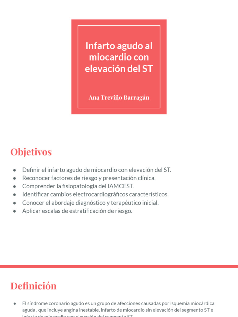 Infarto Agudo Al Miocardio Con Elevación Del ST (1) | PDF | Infarto de ...