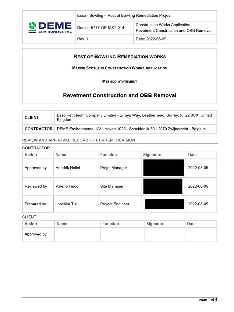 4. Method Statement Redacted | PDF | Environmental Remediation | Civil ...