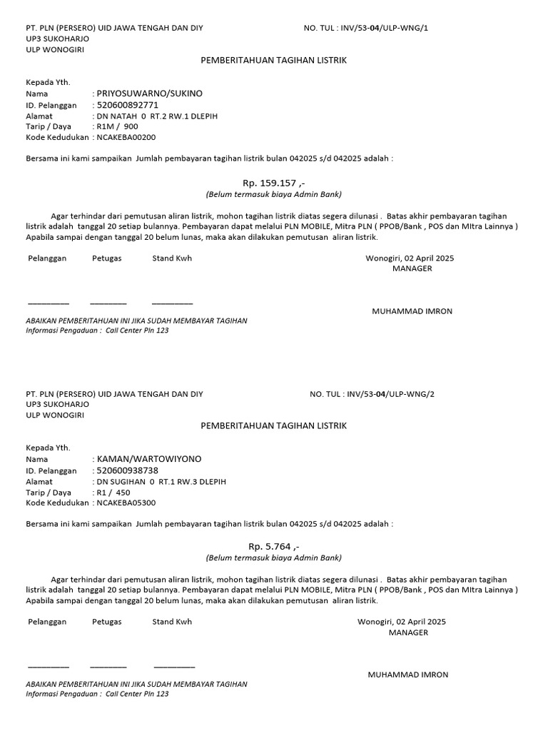 Inv Ncak April | PDF