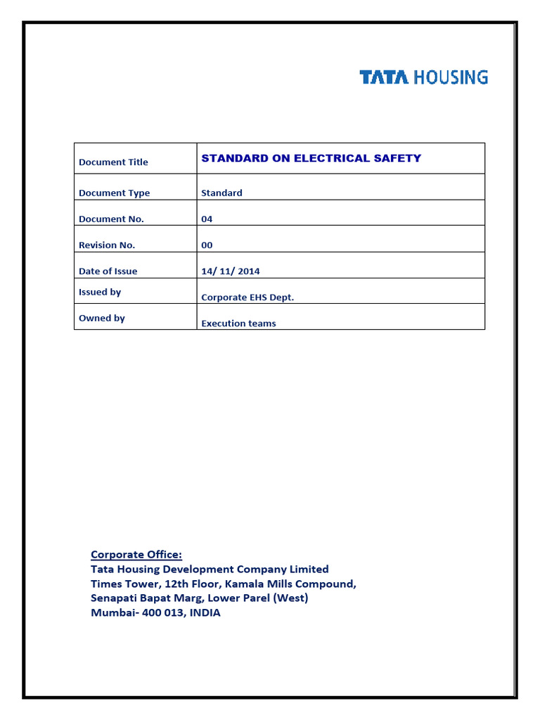 Safety Standard 04 - Electrical Safety | PDF | Electricity | Electrical ...