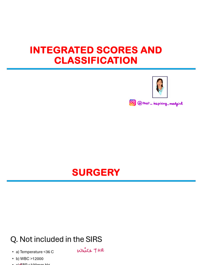 SCORES CLASSIFICATIONS by @That_inspiring_medgirl | PDF | Medicine ...