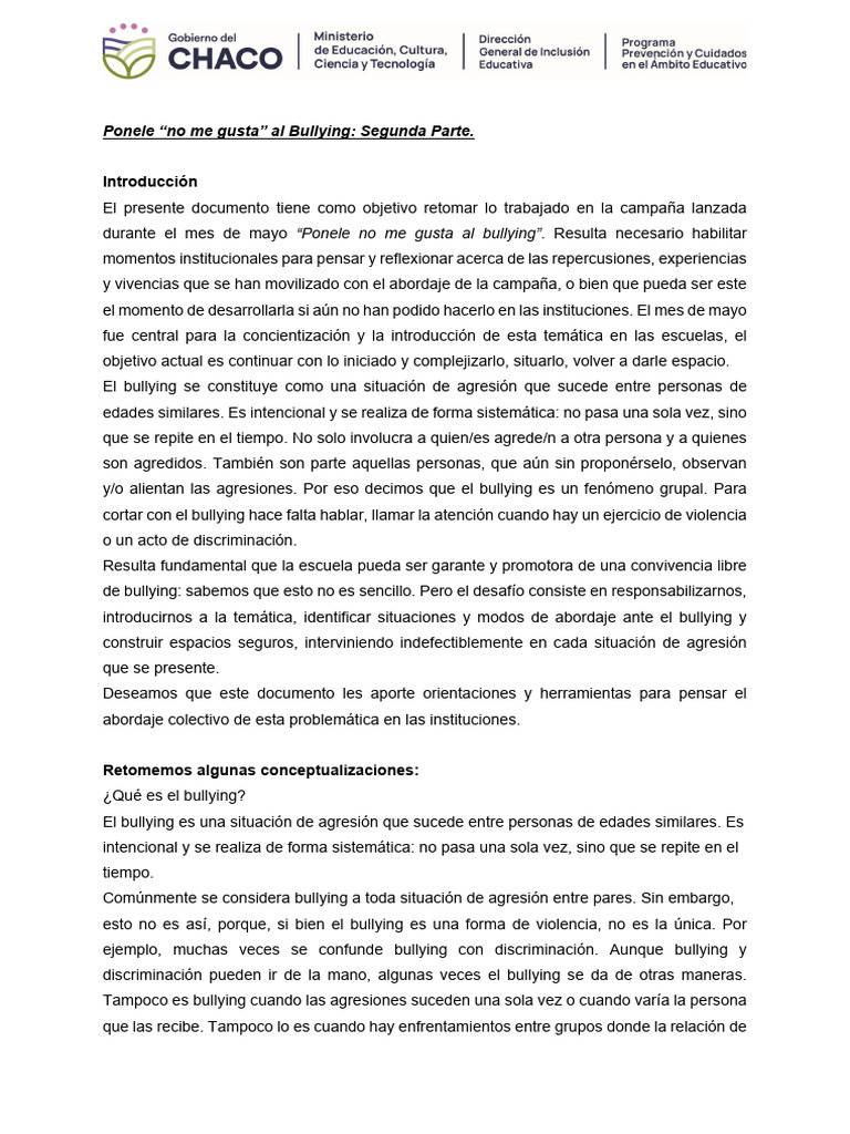 campaña Ponele no me gusta Bullying | PDF | Violencia | Agresión