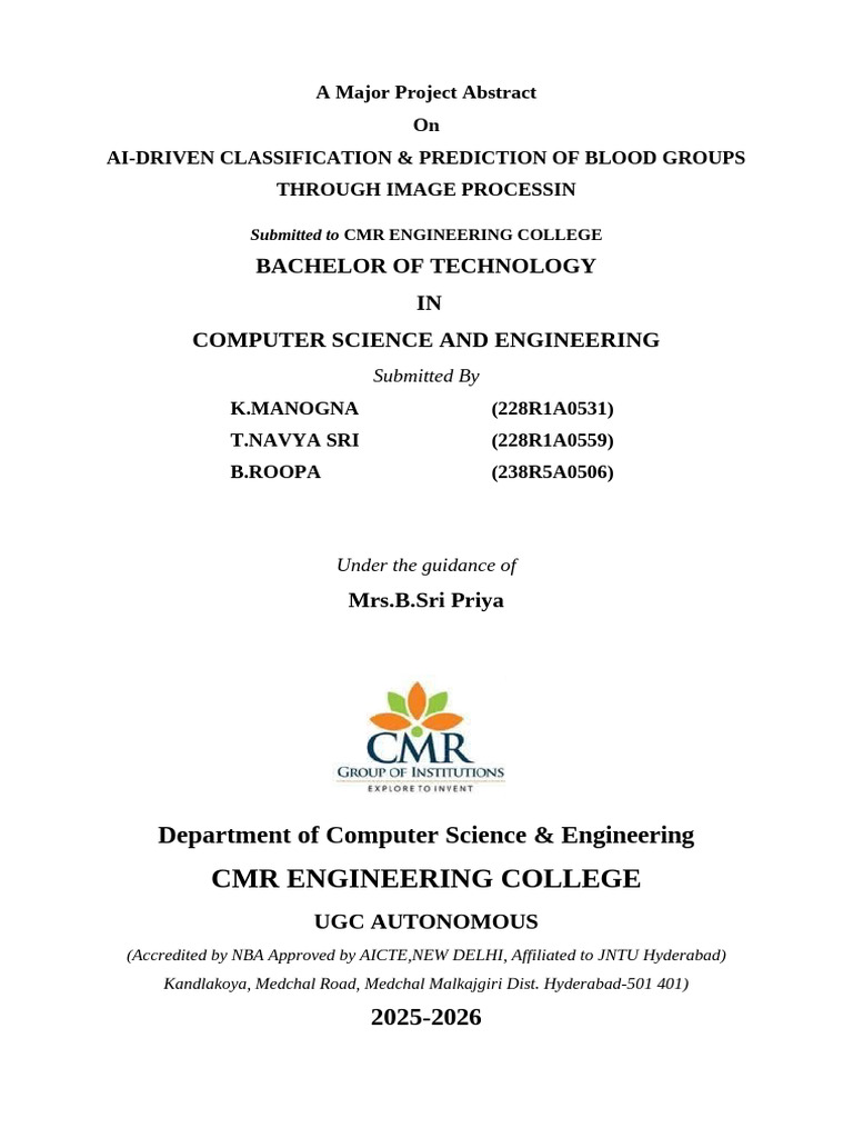 Major Project Abstract Format | PDF | Serology | Deep Learning