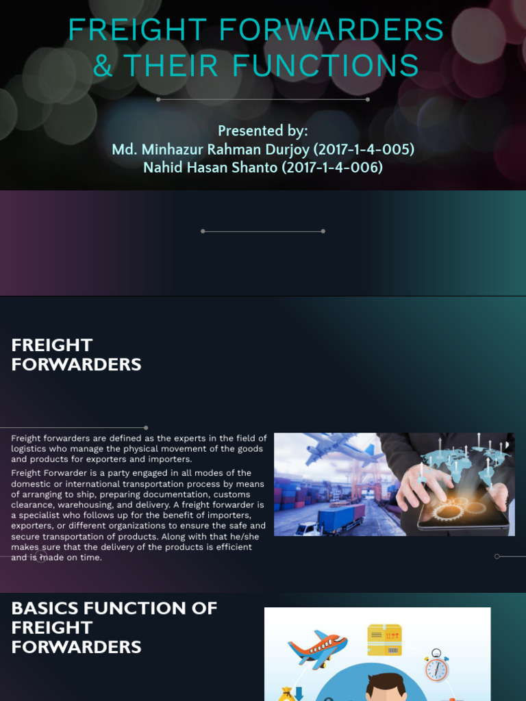 Group-12-Freight Forwarders and Their Functions.pptx | PDF | Cargo ...