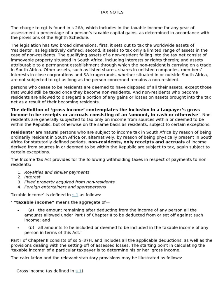 TAX NOTES | PDF | Gross Income | Taxes