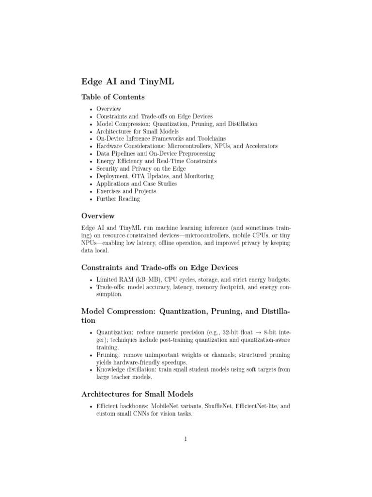 21 Edge AI and TinyML | PDF | Microcontroller | Artificial Intelligence