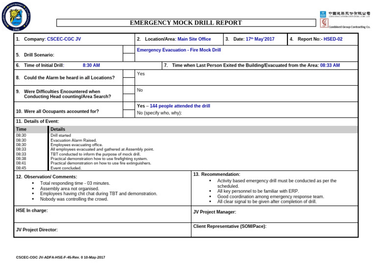 45. Emergency Mock Drill Report | PDF | Chess Theory | Chess