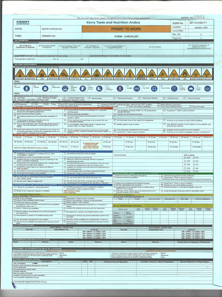 Sample of a work permit | PDF