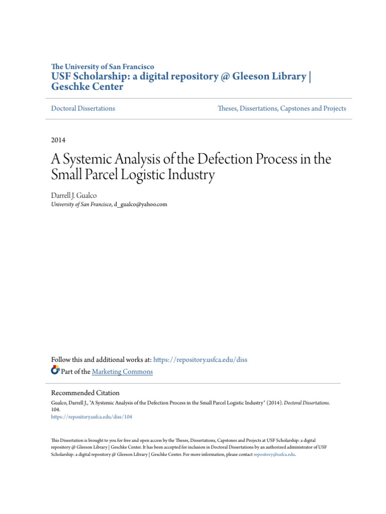 A Systemic Analysis of the Defection Process in the Small Parcel | PDF