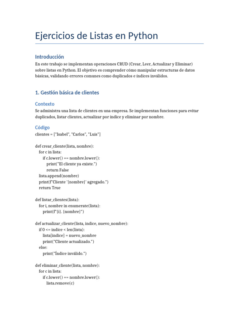 Ejercicios Listas Completo | PDF | Python (lenguaje de programación ...