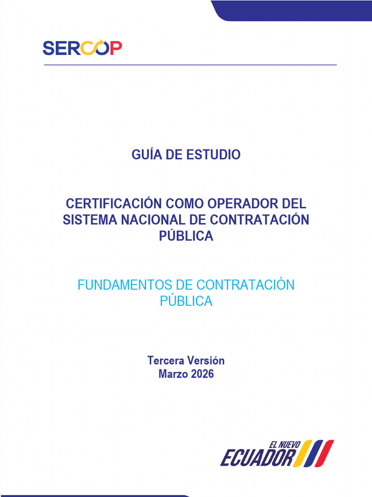 Guía de Estudio SERCOP | PDF | Presupuesto | Regulación