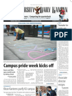 Senate To Vote On Kansan Fee Cuts: Campus Pride Week Kicks Off