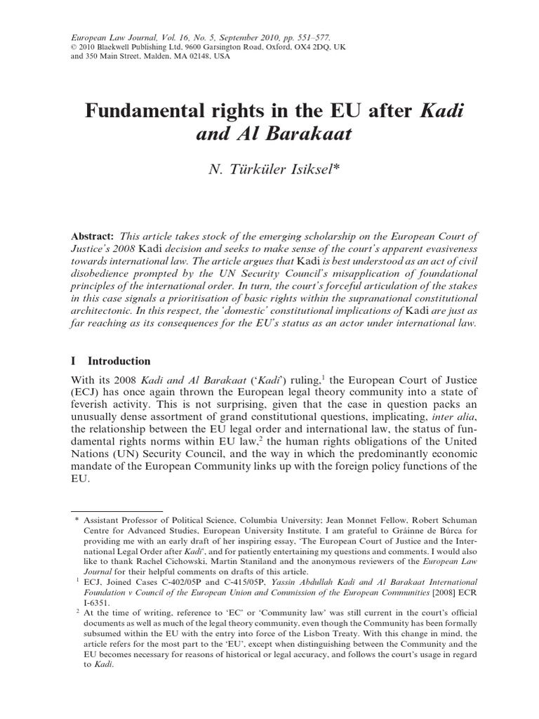 Fundamental Rights in the EU | PDF | European Court Of Justice ...