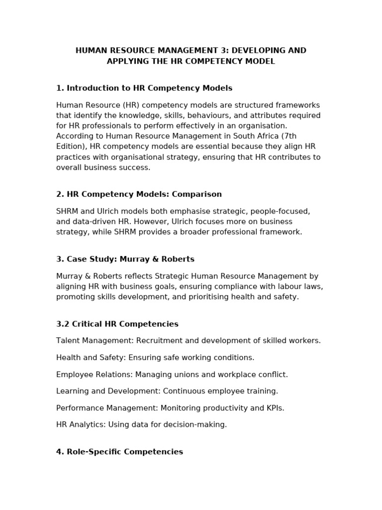 HR Competency Assignment | PDF
