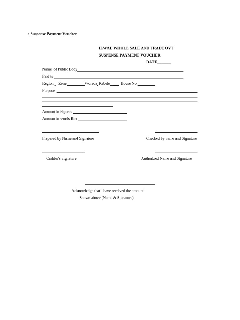 Suspense Payment Voucher ILWAD | PDF