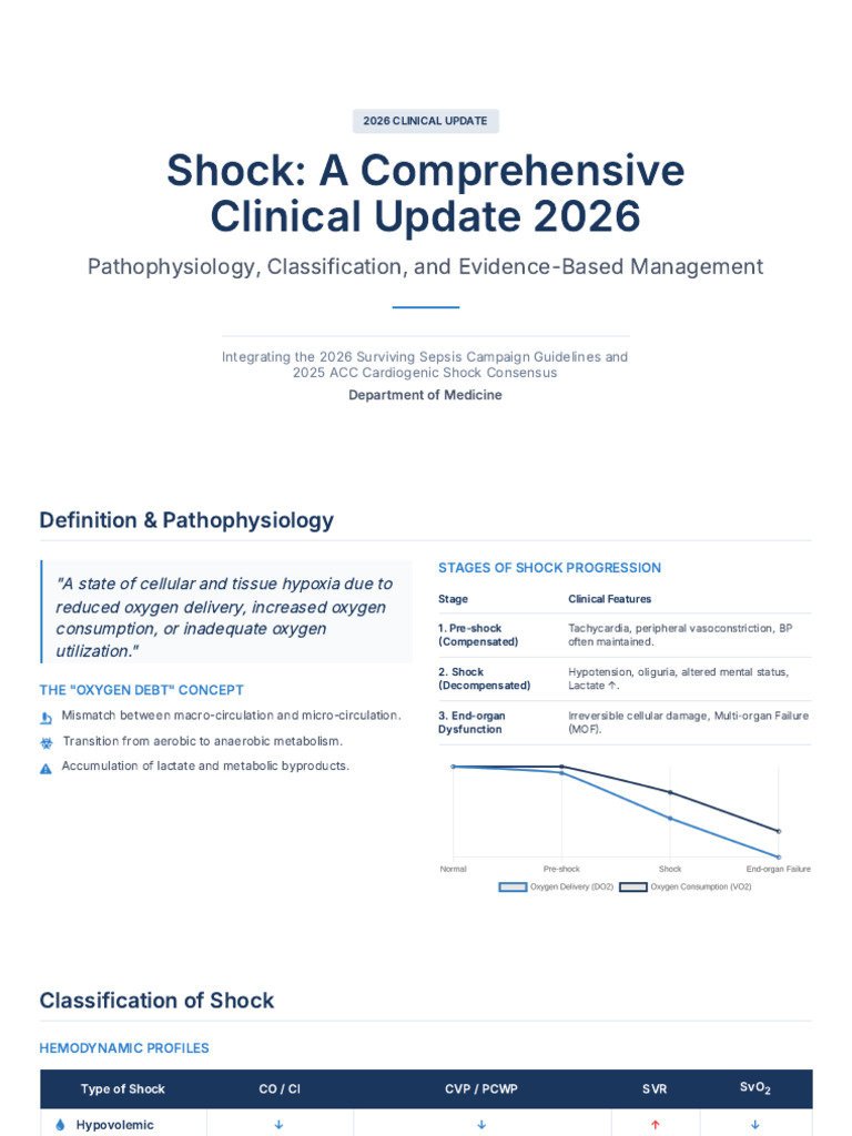 Shock a Comprehensive Clinical Update 2026 | PDF | Shock (Circulatory ...