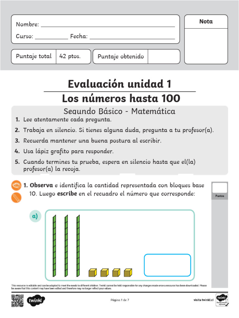 Ev. Unidad 1 Abril | PDF