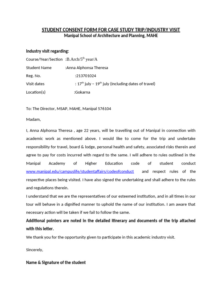 Student Consent Form-1 | PDF