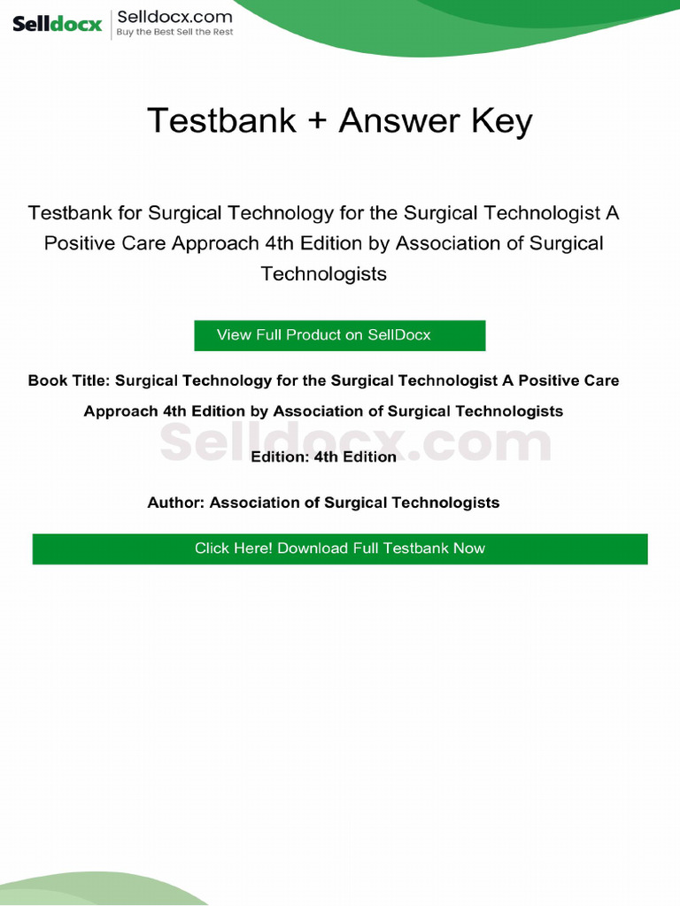 Surgical Technology for the Surgical Technologist a Positive Care ...