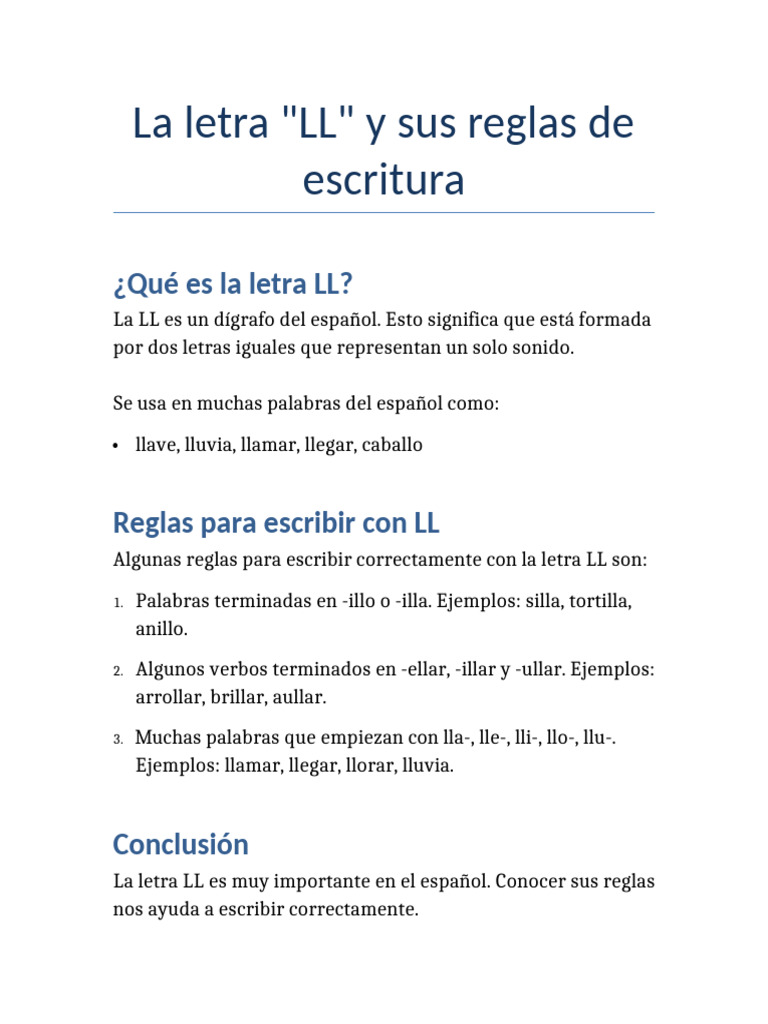 Exposicion Letra LL Subtitulos | PDF