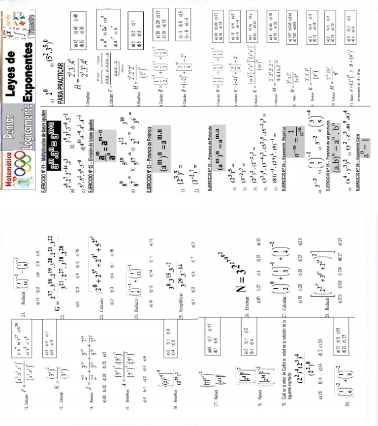 Ley de Exponentes (2) | PDF