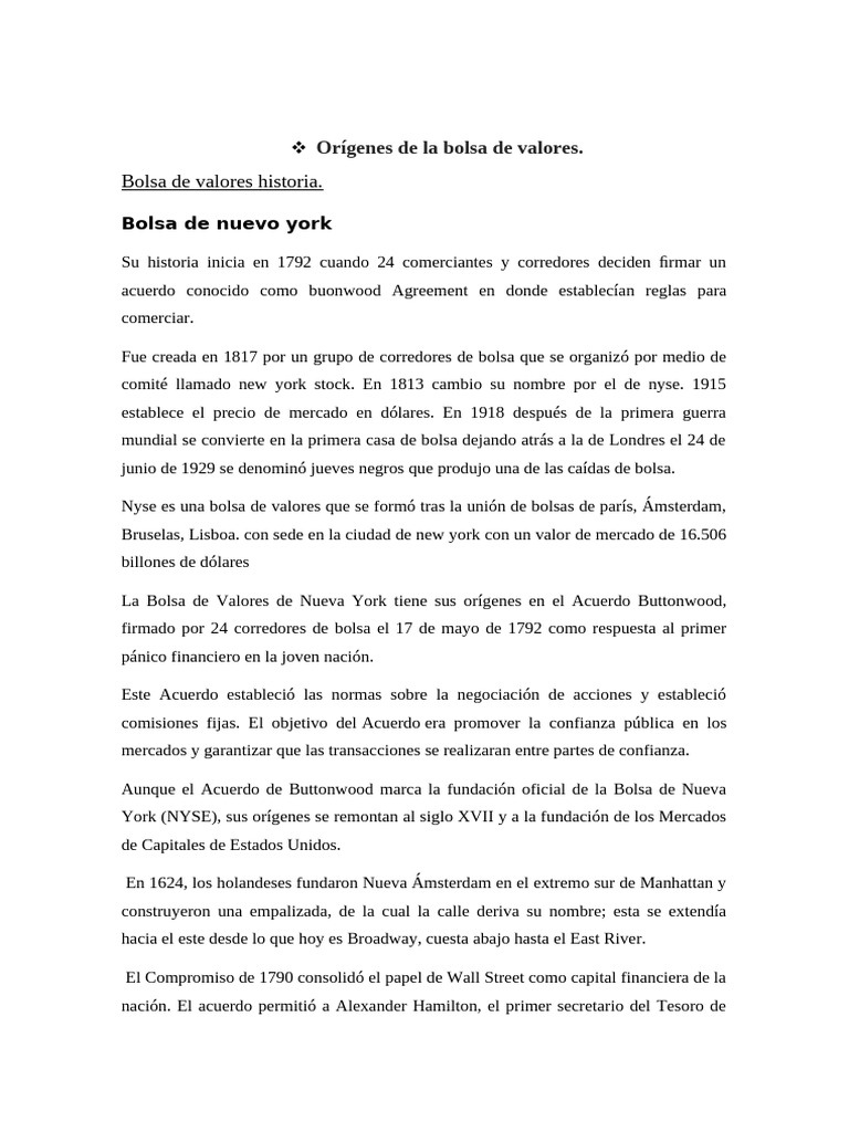 LA BOLSA DE VALORES Y EL MERCADO FINANCIERO | PDF | Bolsa | Bolsa de ...