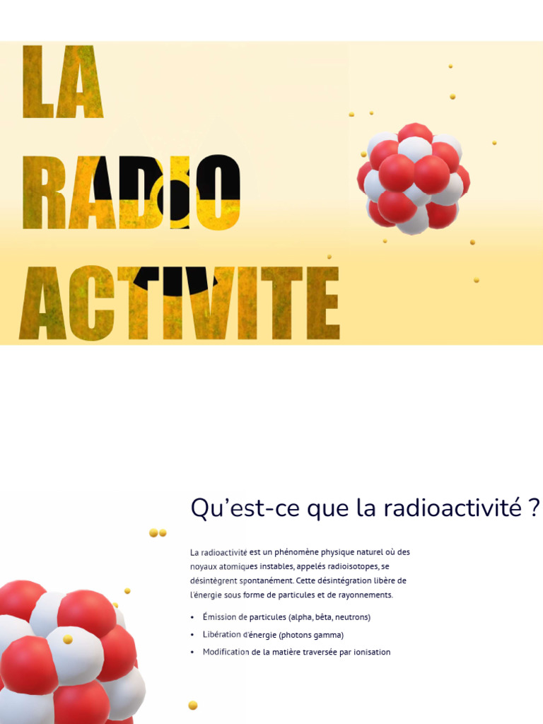 La Radioactivité | PDF | Radioactivité | Noyau atomique