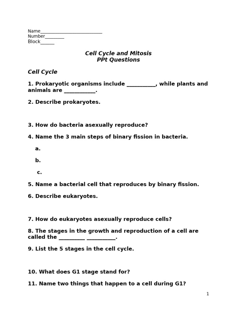 Cell Cycle Mitosis Ppt Ques | PDF | Mitosis | Chromosome