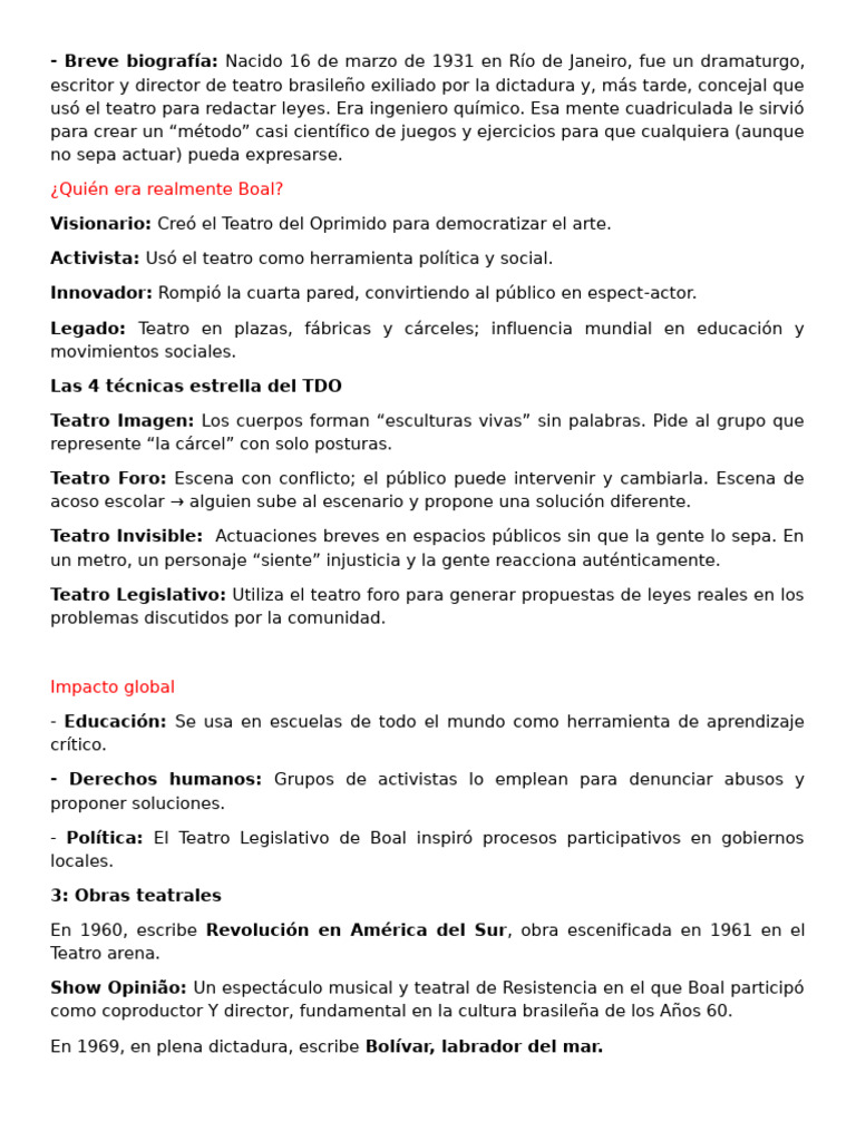 Augusto Boal Presentación | PDF
