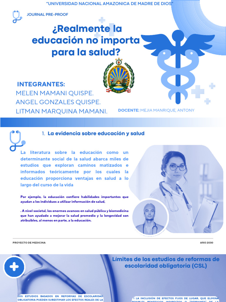 Presentación Proyecto de Medicina Moderno Azul | PDF | Cognición
