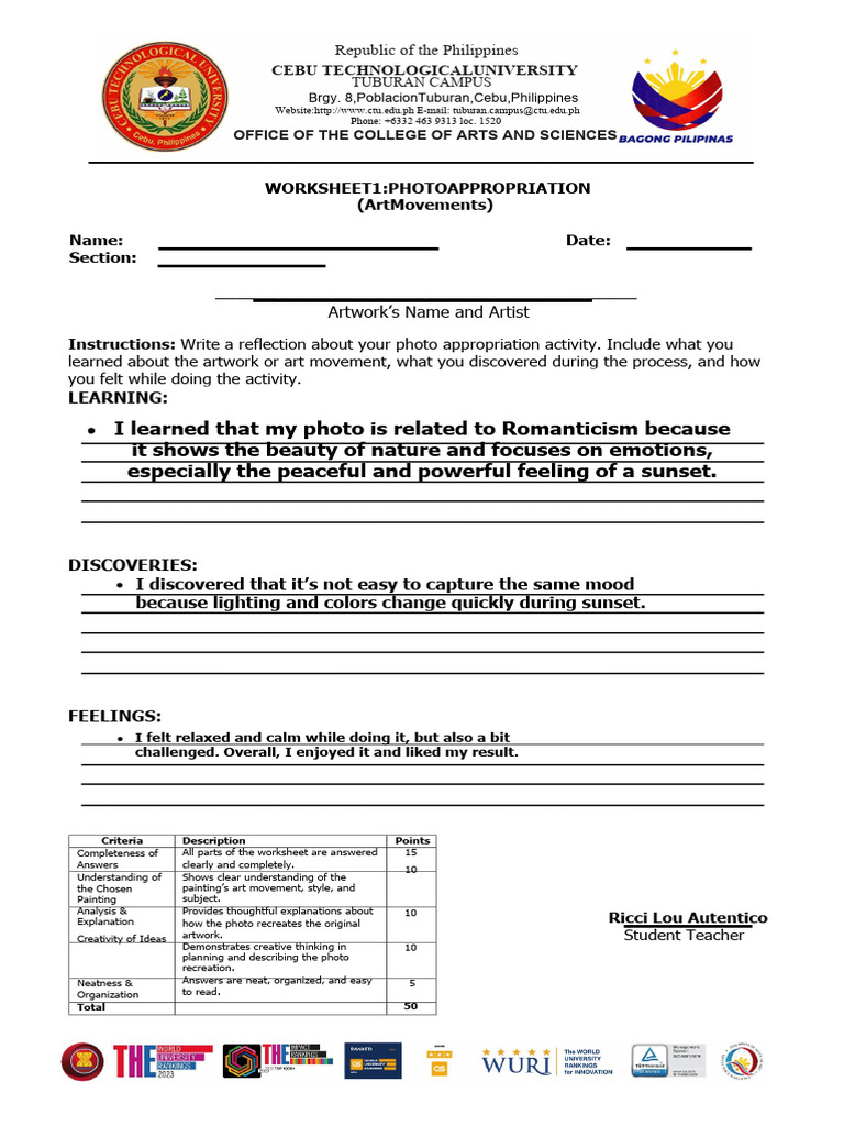 WORKSHEET-1-ART-MOVEMENT.pdf_20260329_120224_0000 | PDF | Cognitive ...