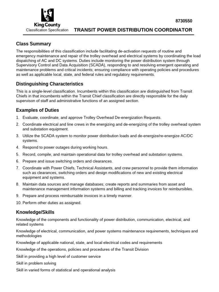 TRANSIT POWER DISTRIBUTION COORDINATOR | PDF | Scada | Electric Power ...
