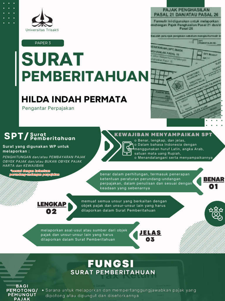 SURAT PEMBERITAHUAN - Materi Pengantar Perpajakan | PDF