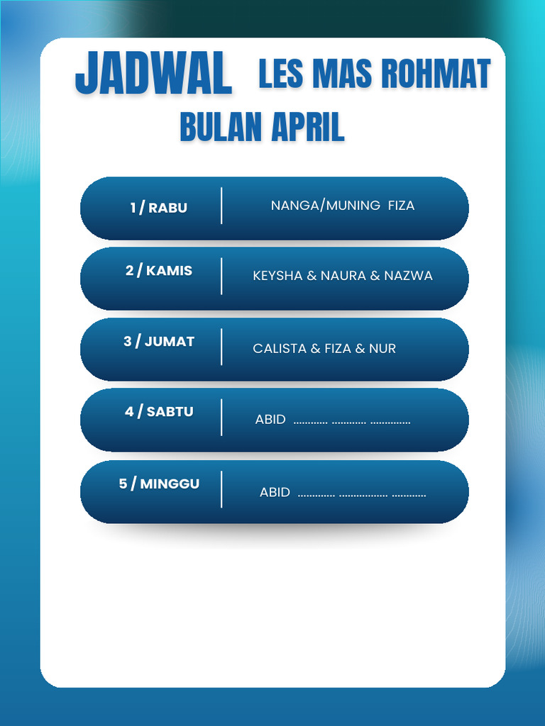 Jadwal April | PDF
