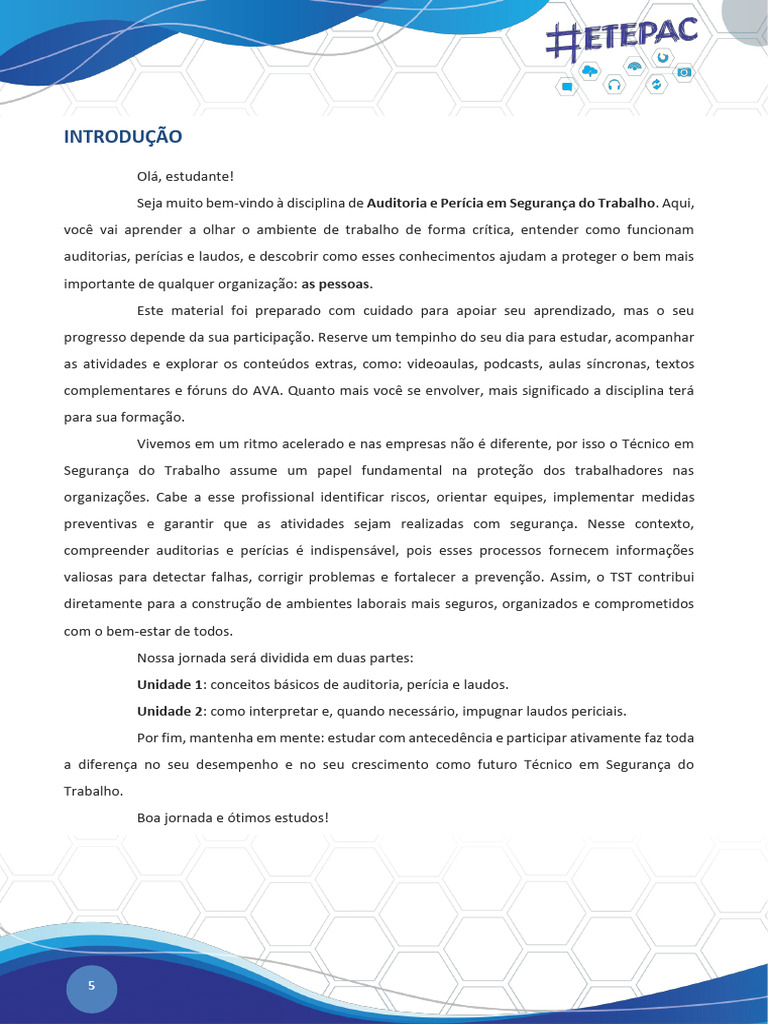M3 D1 U1 USEG - Ebook - Auditoria e Perícia em ST (2026.1) Novo | PDF ...