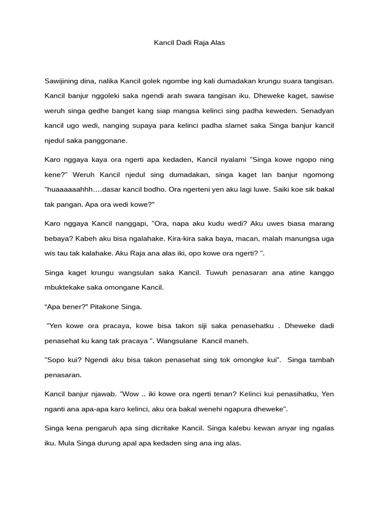 Kancil Dadi Raja | PDF