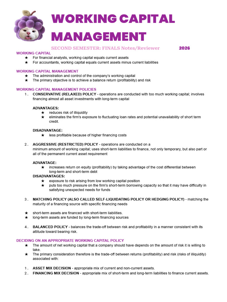 Working Capital Management | PDF | Working Capital | Market Liquidity