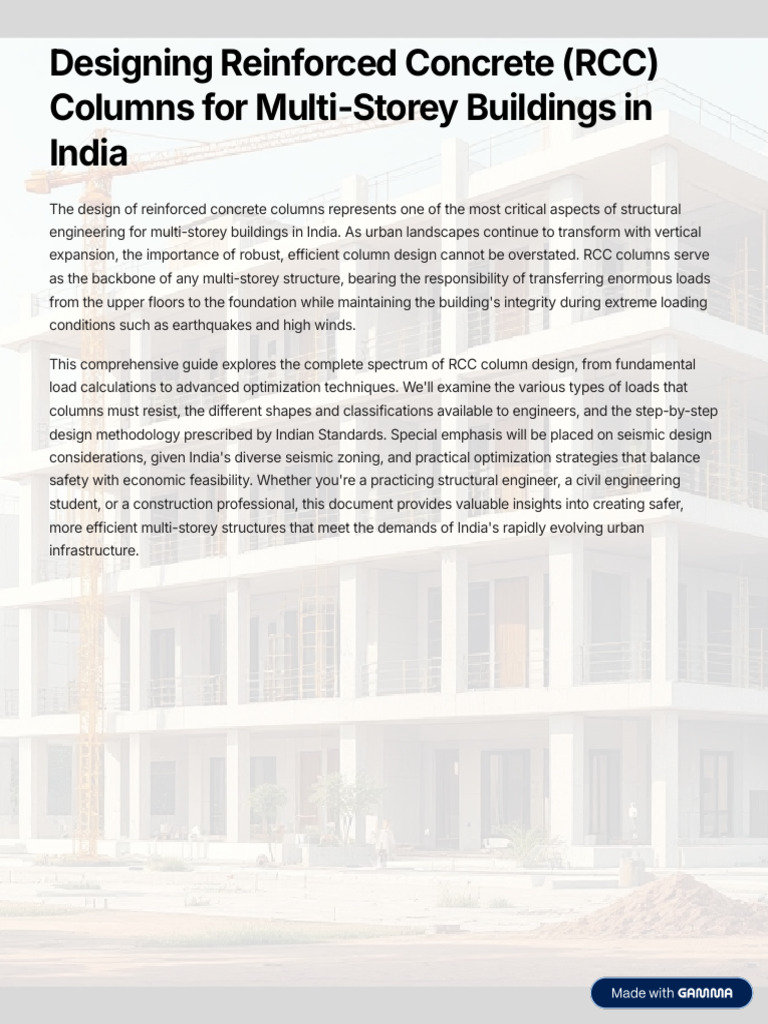 Designing Reinforced Concrete RCC Columns for Multi Storey Buil | PDF ...