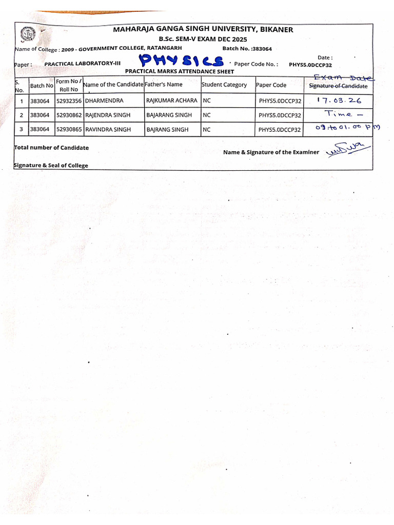 5 Sem Physics Practical Exam | PDF