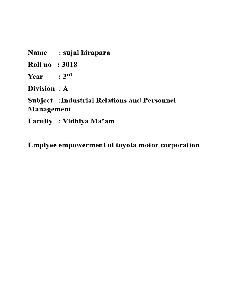 Toyota PDF | PDF | Toyota | Empowerment
