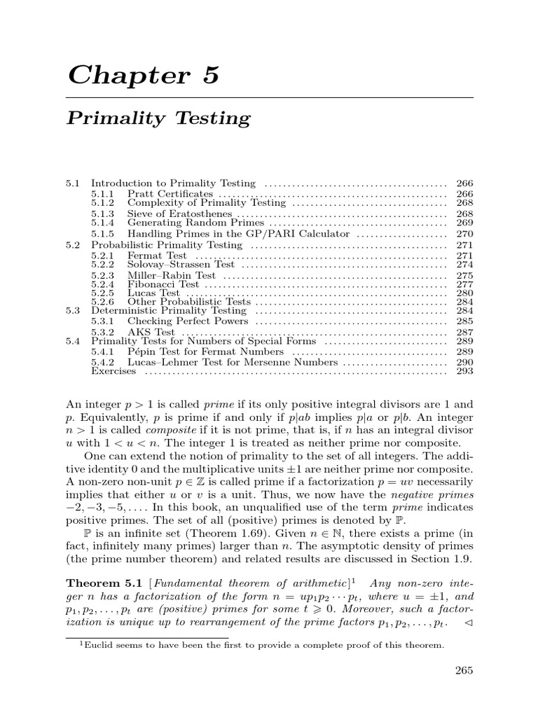 Primailty Testing (Abhijit Das) | PDF