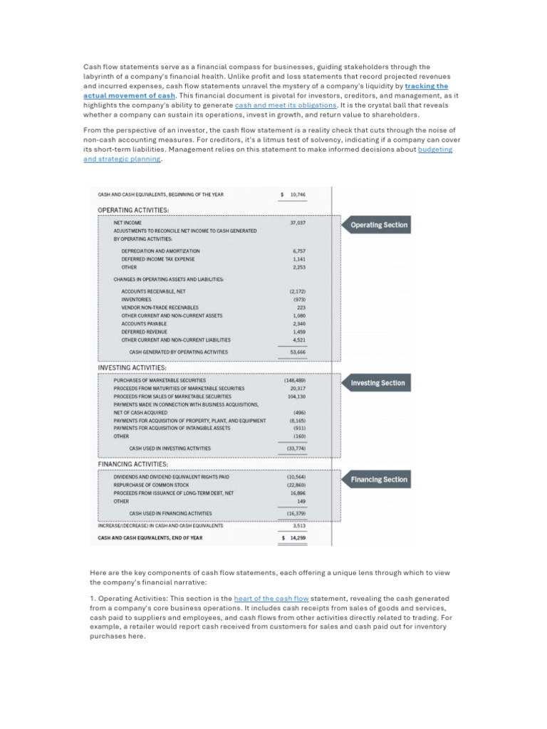 Cash Flow Statement | PDF | Cash Flow Statement | Income Statement