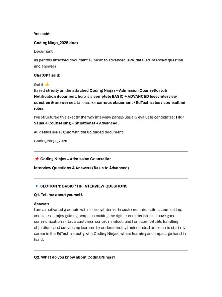 Coding Ninja Interview Prep | PDF | Learning | Educational Technology