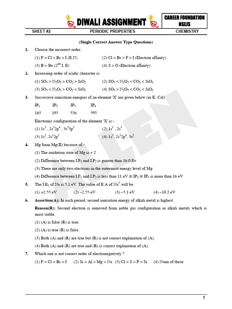 Periodic Properties Chem | PDF | Atomic | Applied And Interdisciplinary ...