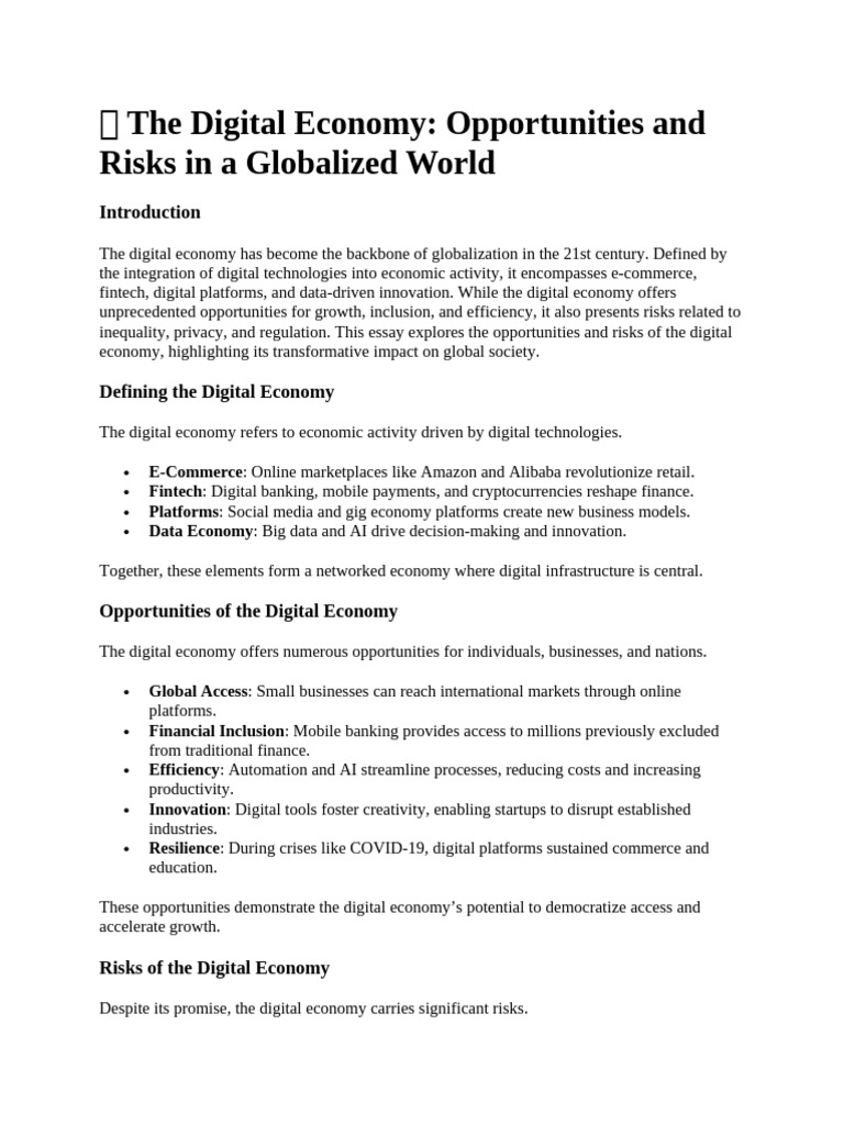 ? the Digital Economy | PDF | Financial Technology | Finance & Money ...